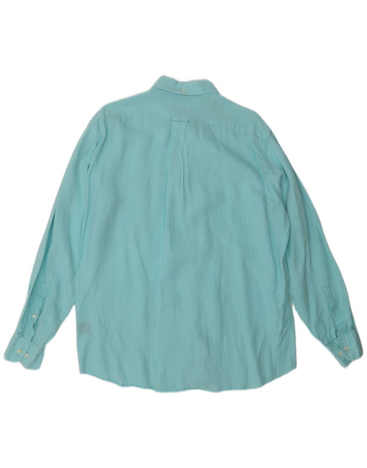 Faconnable Herreskjorte Medium Blue Linen