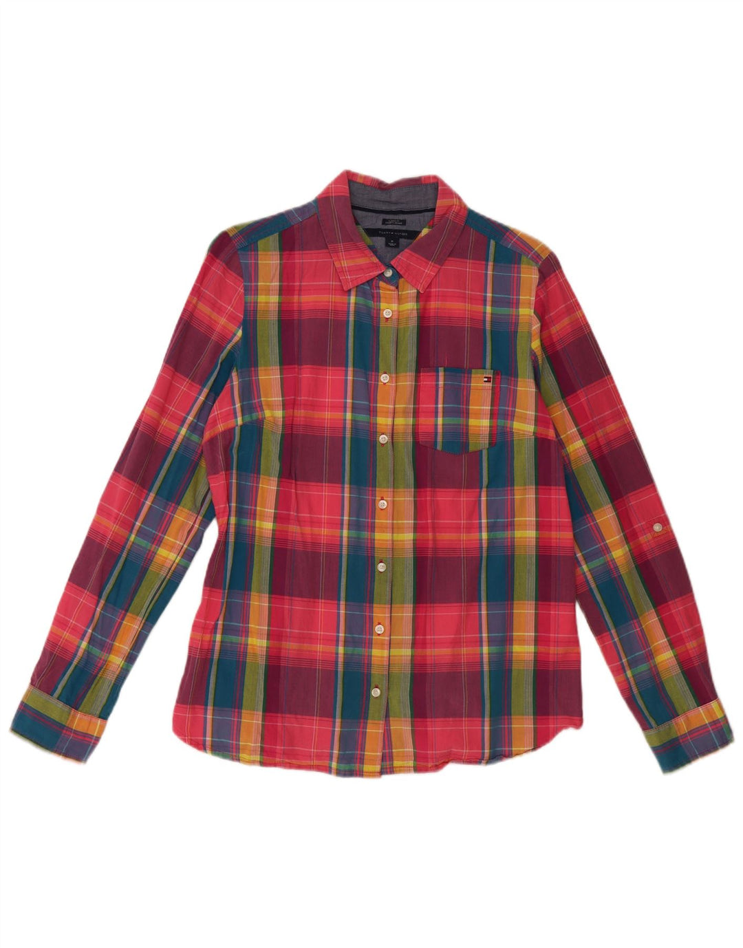 Tommy Hilfiger Dame Classic Fit Skjorte UK 12 Medium Multicolored Check