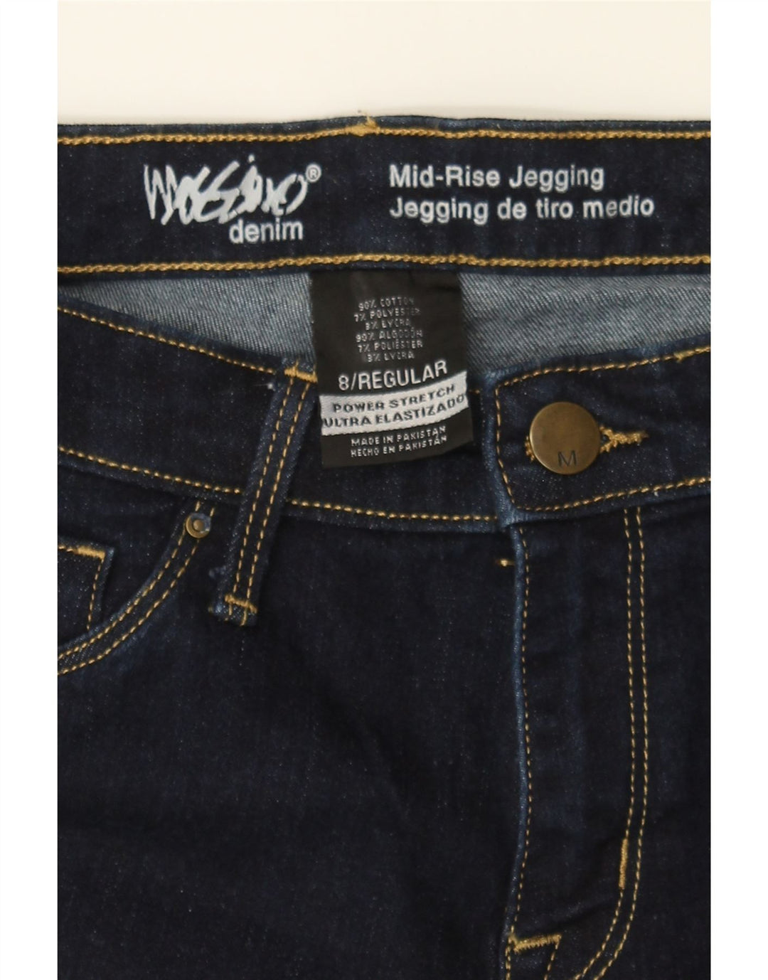 MOSSIMO Womens Mid Rise Legging Skinny Jeans US 8 Medium W30 L30 Navy Blue Vintage Mossimo and Second-Hand Mossimo from Messina Hembry 