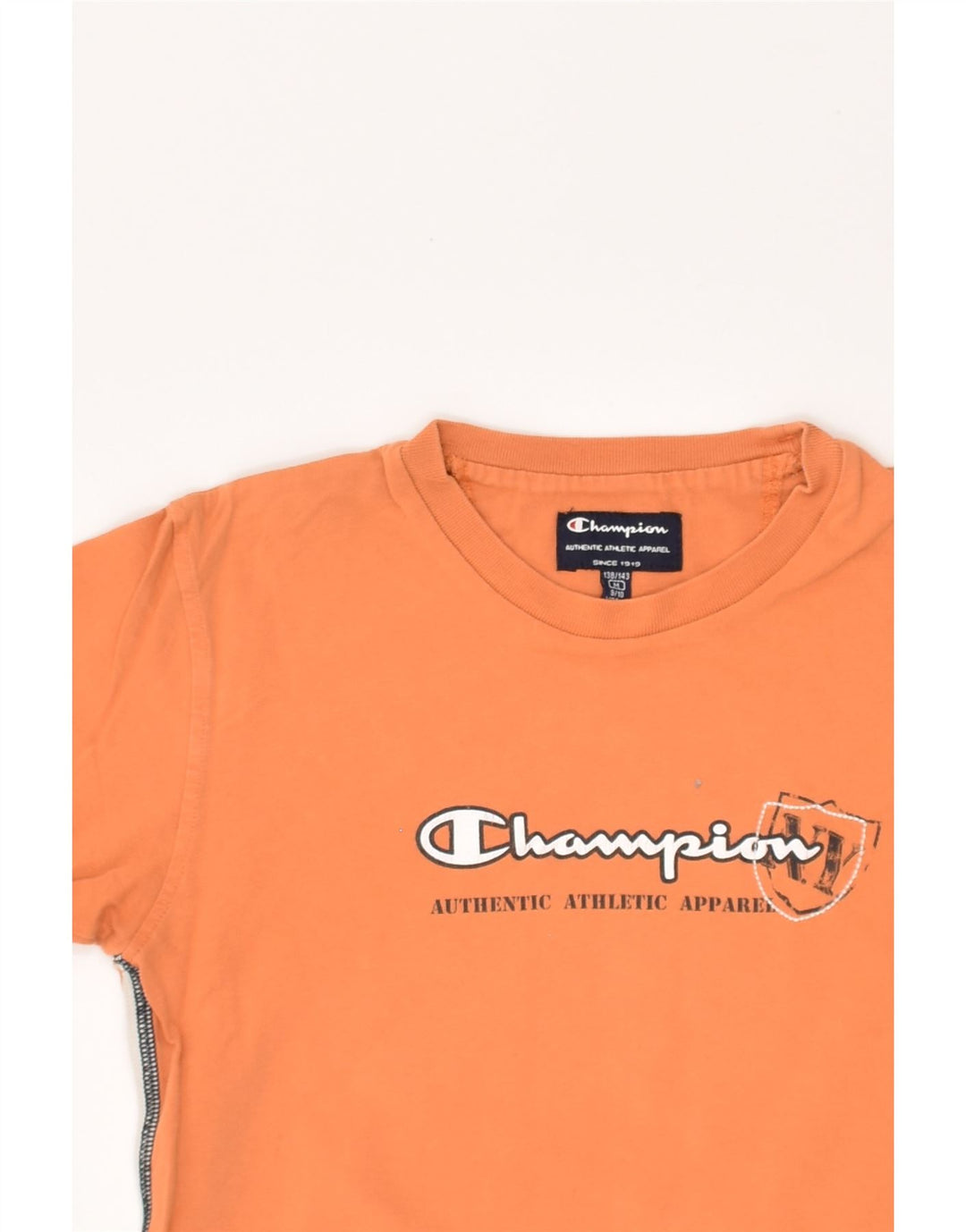 CHAMPION Boys Graphic T-Shirt Top 9-10 Years Medium Orange Cotton | Vintage Champion | Thrift | Second-Hand Champion | Used Clothing | Messina Hembry 