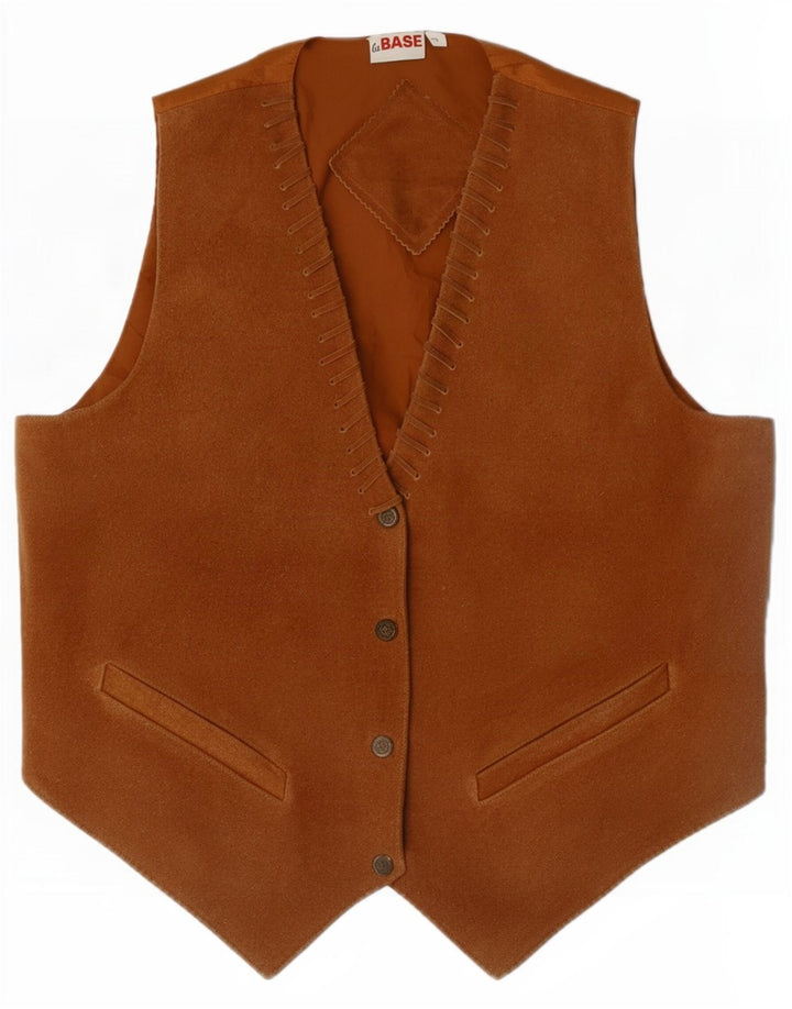 Vintage herre ruskind vest lille beige læder