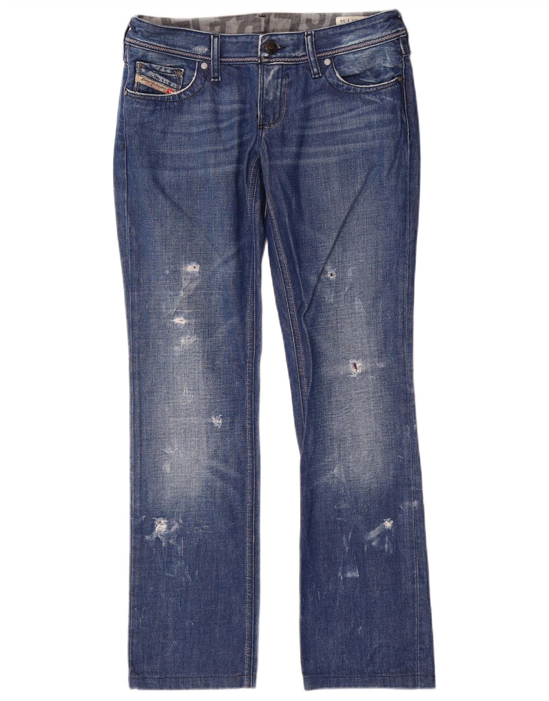 Diesel Dame Lowky Distressed Slim Jeans W29 L30 Blå Bomuld