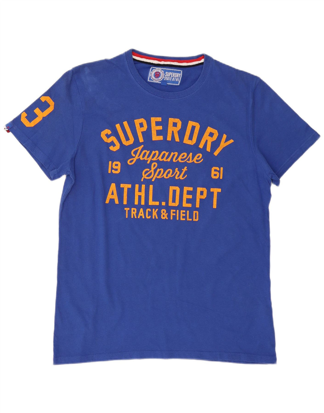 SUPERDRY Herre grafisk T-shirt Top 2XL Blå Bomuld