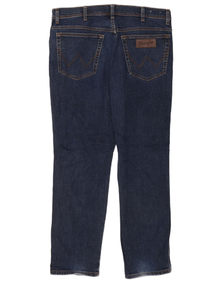 Wrangler Herre Texas Slim Jeans W36 L30 Marineblå Bomuld