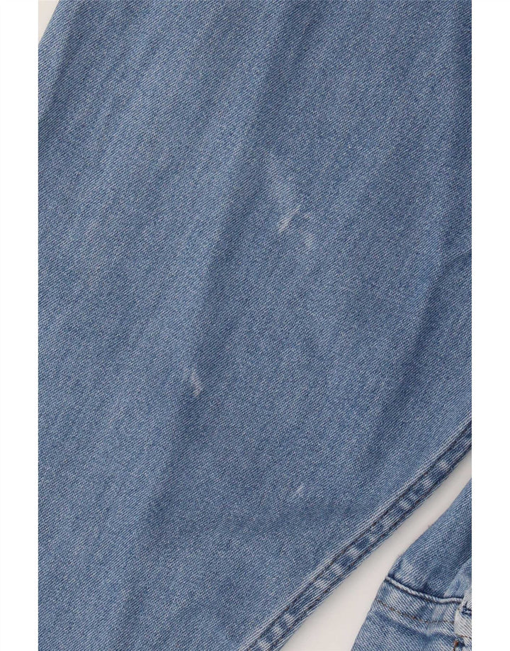 Vintage denimskjorte til mænd, stor blå bomuld