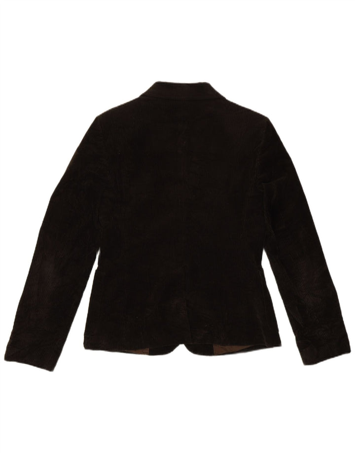 Benetton Dame 3-knaps Corduroy Blazer Jacket IT 42 Medium Brun Bomuld