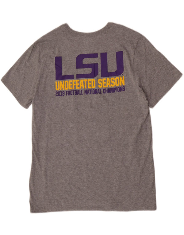 Nike Herre LSU Tigers Football Grafisk T-Shirt Top XL Grå Bomuld