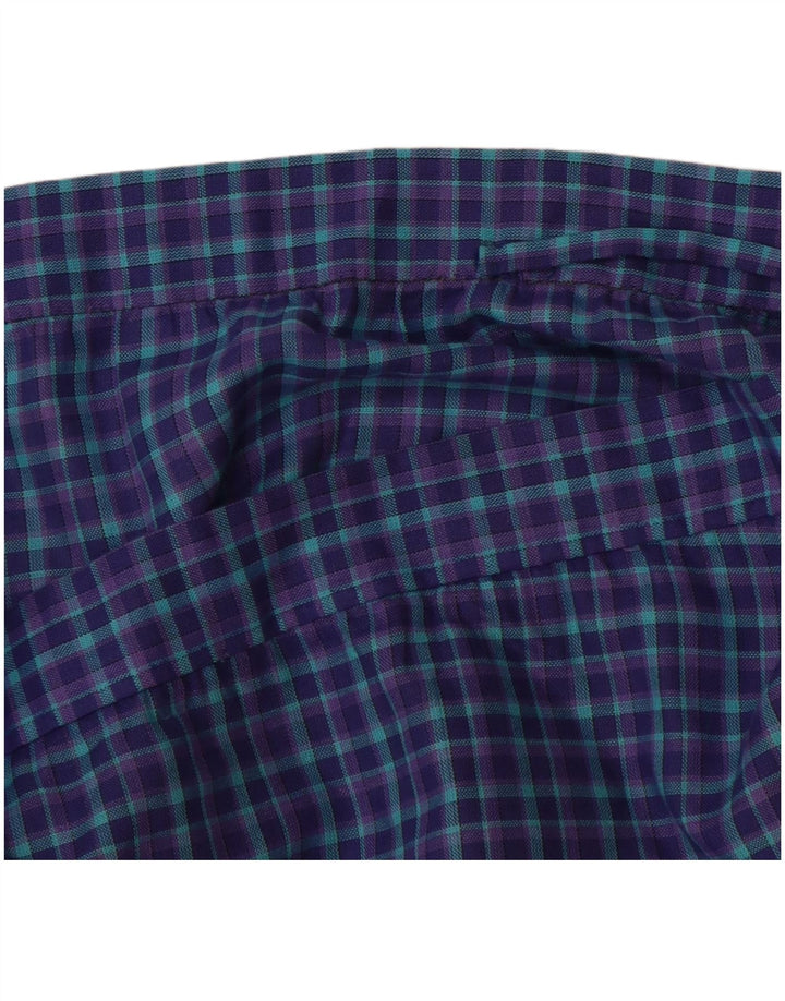 VINTAGE A-line nederdel W26 med høj talje til kvinder, lille blå ternet