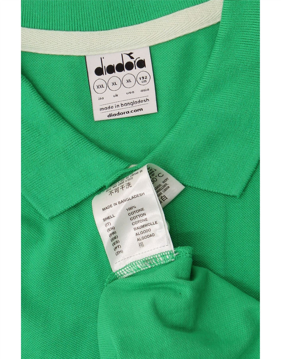 DIADORA Womens Polo Shirt XL Green Cotton Vintage Diadora and Second-Hand Diadora from Messina Hembry 