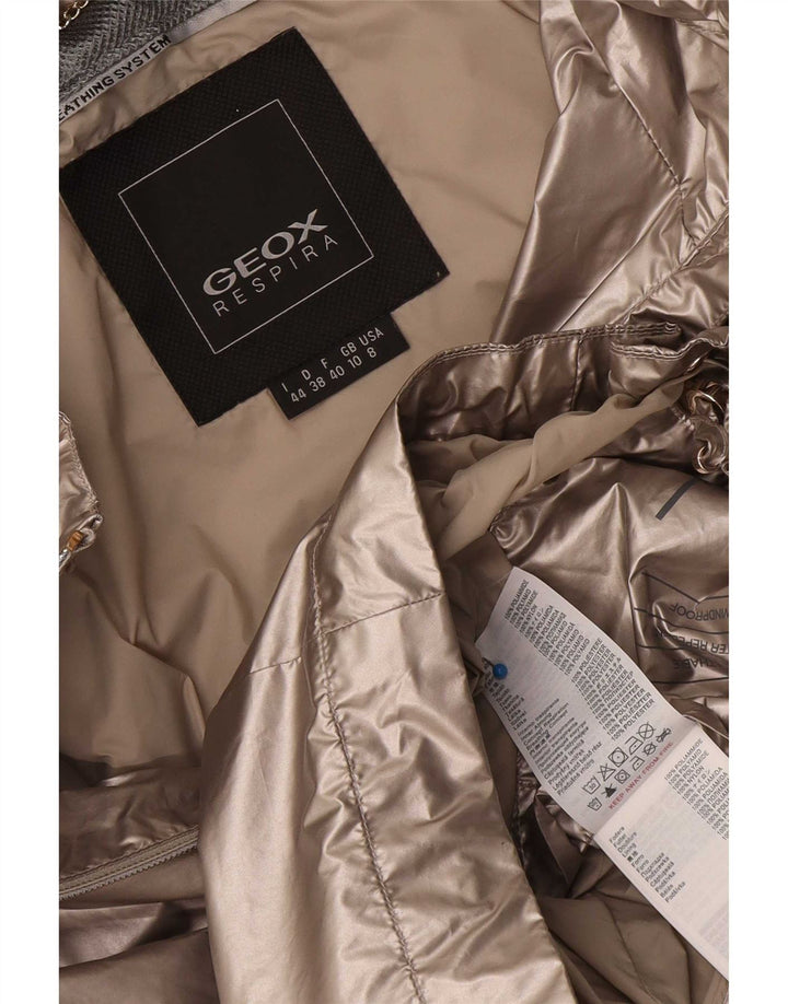 Geox Dame Respira Hætte Oversized regnjakke UK 10 Lille grå polyamid