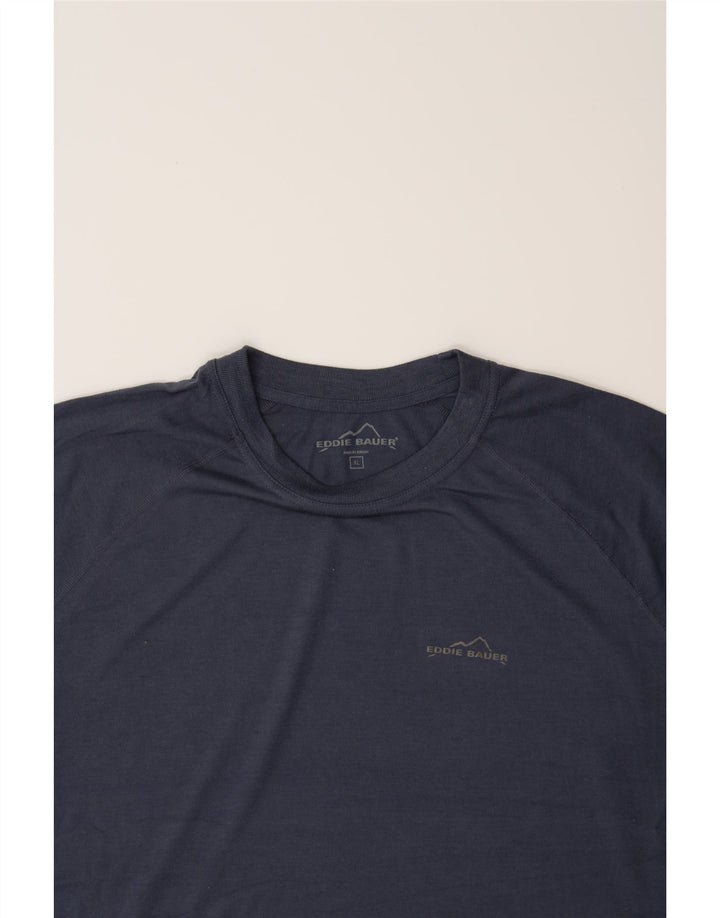 EDDIE BAUER Mens T-Shirt Top XL Navy Blue Polyester Vintage Eddie Bauer and Second-Hand Eddie Bauer from Messina Hembry 