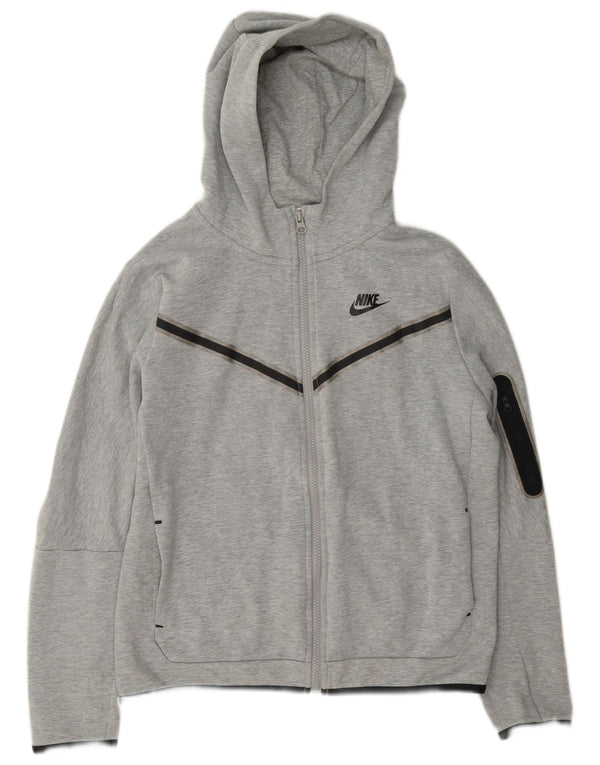 Nike hættetrøje med lynlås til drenge 13-14 år XL Grå Flecked Bomuld