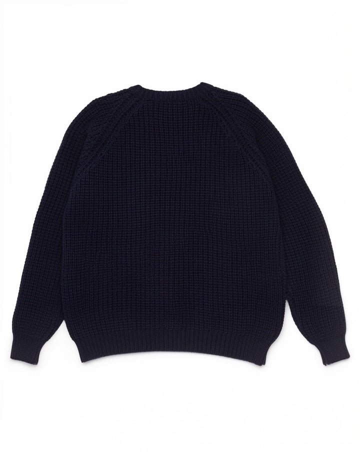 Aran Crafts Herre Crew Neck Jumper Sweater Medium Marineblå Uld