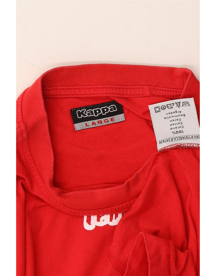 KAPPA Mens Graphic T-Shirt Top Large Red Cotton Vintage Kappa and Second-Hand Kappa from Messina Hembry 