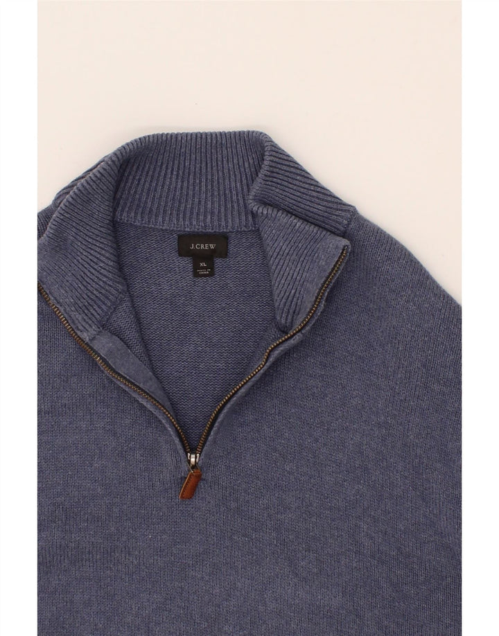 J. CREW Mens Zip Neck Jumper Sweater XL Navy Blue Cotton Vintage J. Crew and Second-Hand J. Crew from Messina Hembry 
