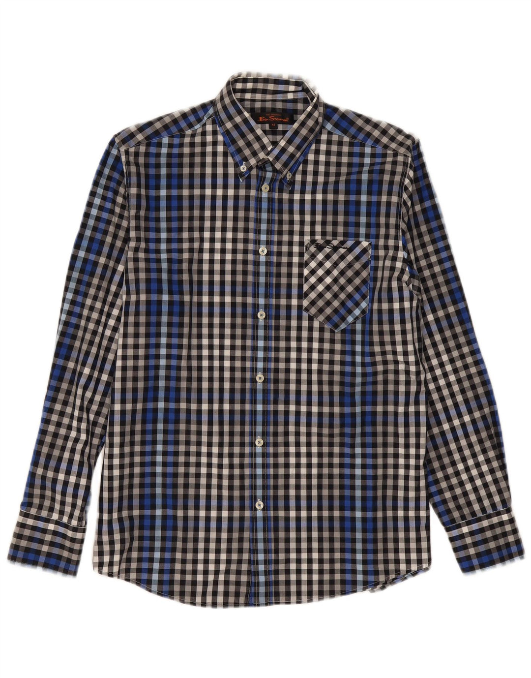 BEN SHERMAN Herreskjorte Medium Marineblå Gingham Bomuld
