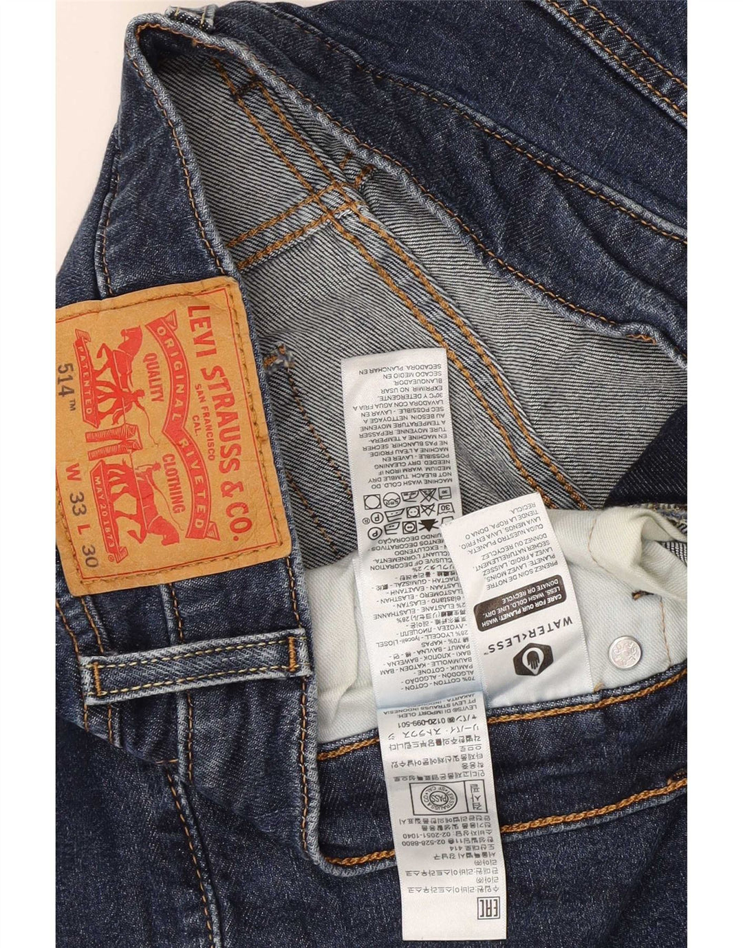 Levi's Herre 514 Straight Jeans W33 L23 Blå Bomuld