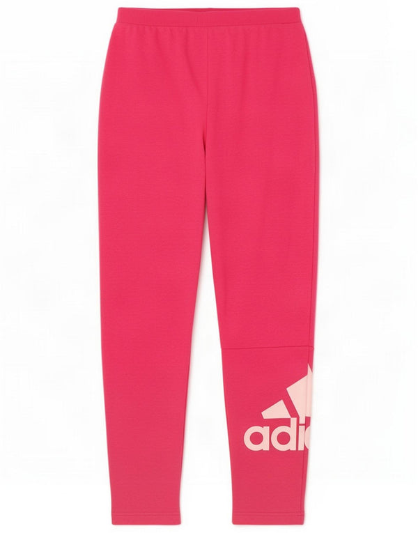 Adidas Girls Graphic Tracksuit Trousers 11-12 Years Pink Cotton