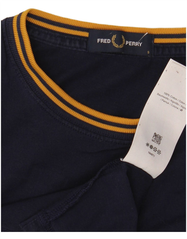 Fred Perry Herre T-shirt Top Lille marineblå bomuld
