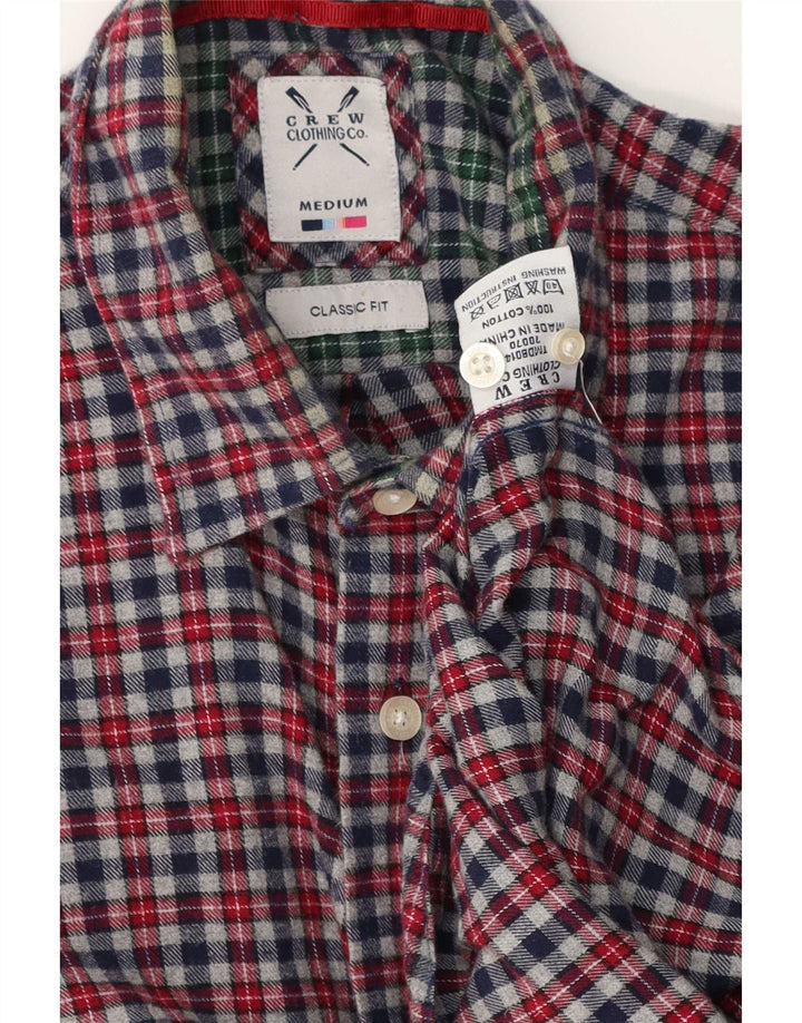 Besætningstøj Herre Classic Fit Flanelskjorte Medium Grey Ternet Bomuld