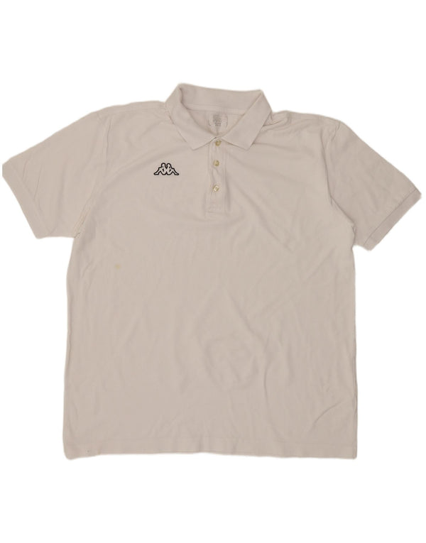 KAPPA herre poloshirt 3XL hvid bomuld