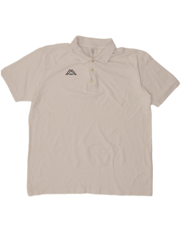 KAPPA herre poloshirt 3XL hvid bomuld