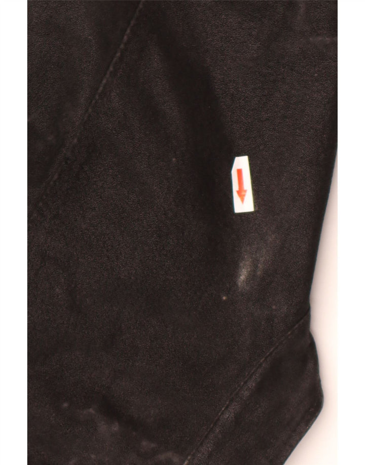 CLOCK HOUSE Herre Læder Biker Jacket UK 40 Stor Sort Læder