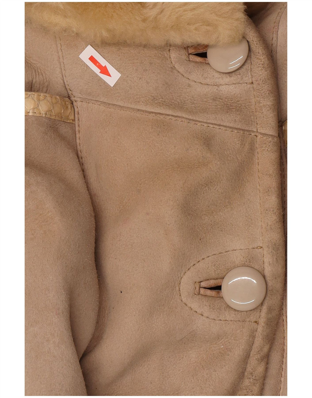 Vintage Dame Shearling Coat UK 14 Medium Beige Shearling