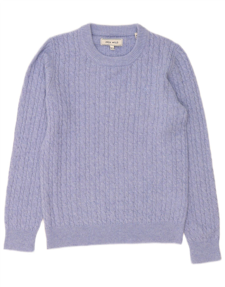 Jack Wills Dame Jumper Sweater UK 12 Medium Lilla Uld