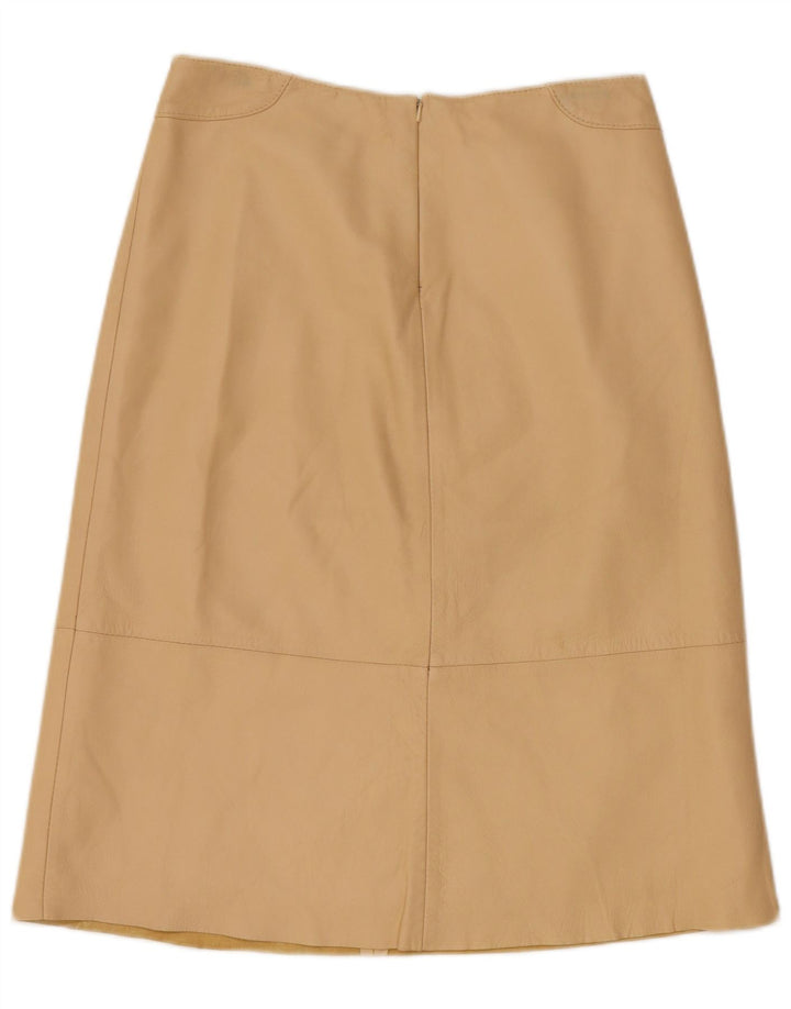 Vintage lædernederdel til kvinder UK 12 Medium W28 Beige