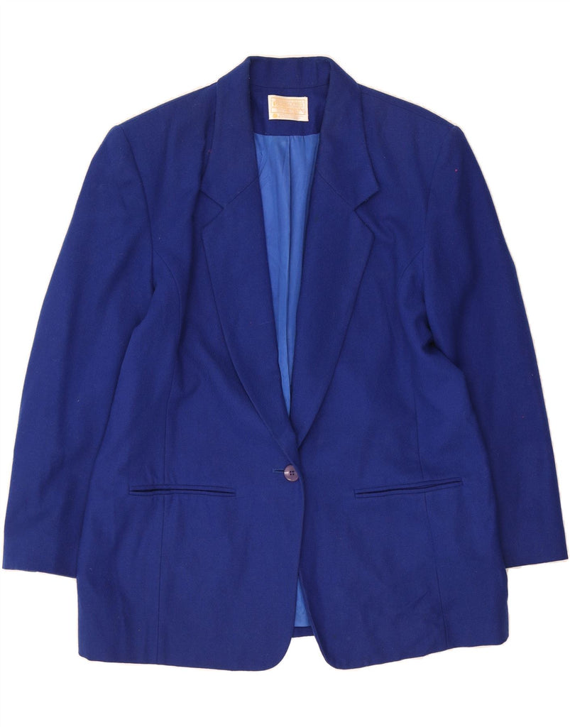PENDLETON Womens 1 Button Blazer Jacket UK 16 Large Blue Wool Vintage Pendleton and Second-Hand Pendleton from Messina Hembry 