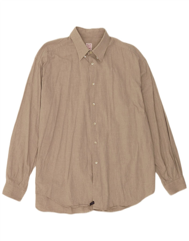 Stefanel Herreskjorte XL Beige Bomuld