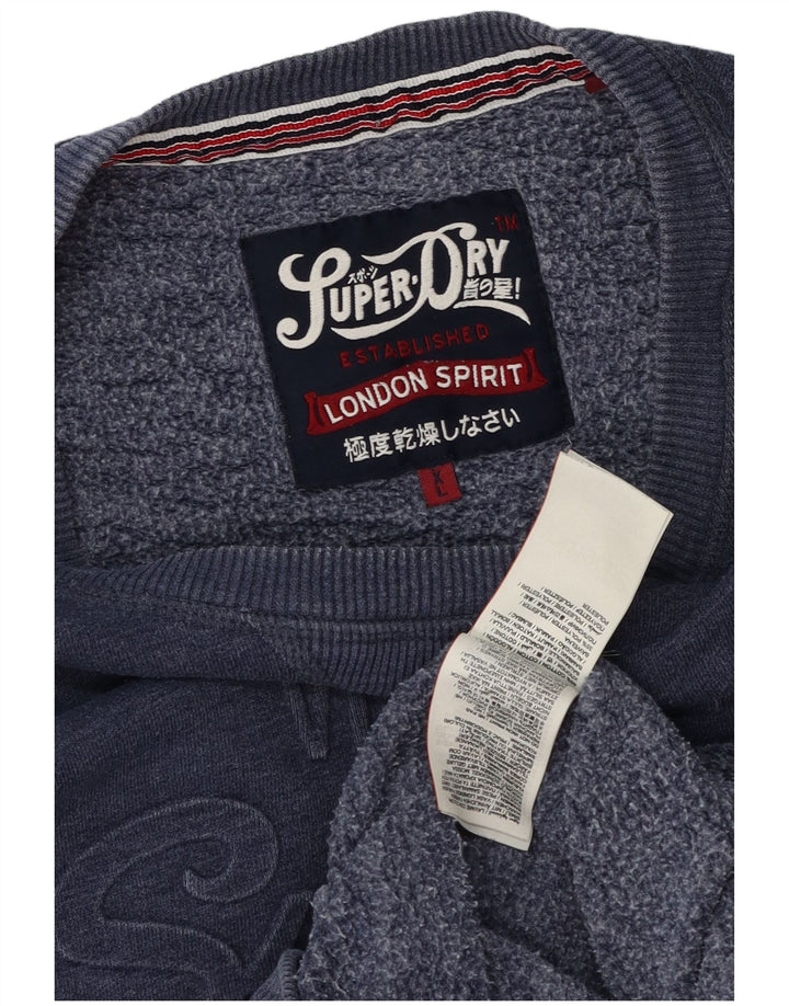 Superdry Grafisk Sweatshirt-trøje til mænd XL Blå Flecked Bomuld