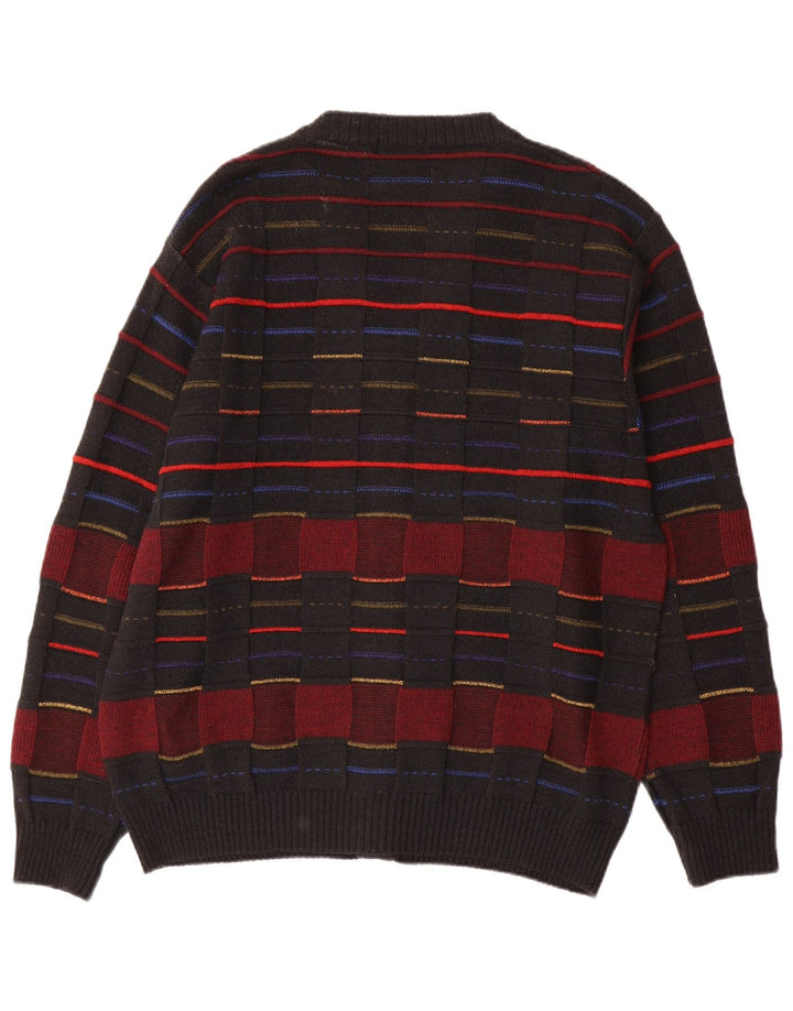 Vintage herre cardigan sweater IT 48 Medium Sort ternet uld