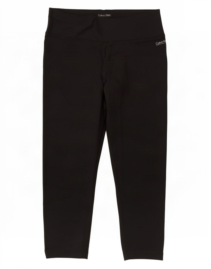 Calvin Klein Dame Capri Leggings UK 12 Medium Sort