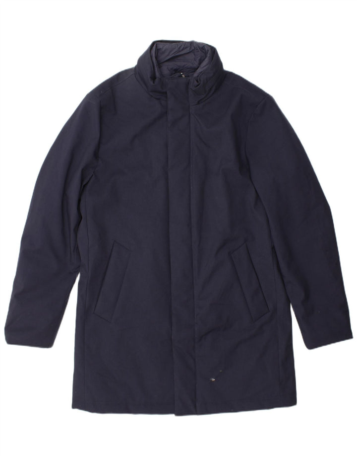 Boggi Herre Windbreaker Coat UK 38 Medium Navy Blue Polyester