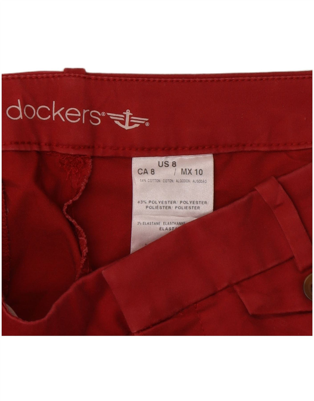 Dockers Dame Capri Bukser US 8 Medium W30 L20 Rød Polyester