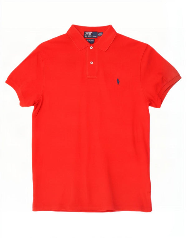 Polo Ralph Lauren Herre Custom Fit Polo Shirt Stor rød bomuld