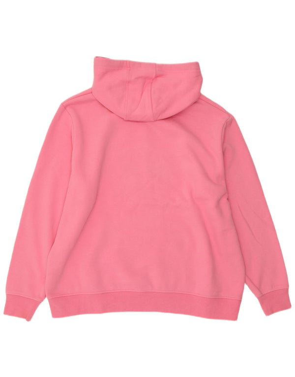 ELLESSE Grafisk Oversized Hoodie Jumper til kvinder UK 22 3XL Pink Bomuld