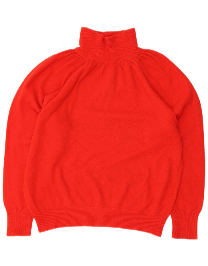 Vintage Dame Oversized rullehals sweater IT 40 Lille rød uld