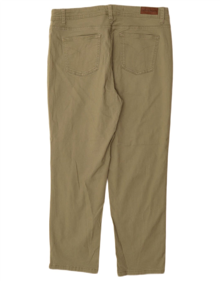 CALVIN KLEIN koniske fritidsbukser til kvinder US 10 Large W30 L27 Grøn