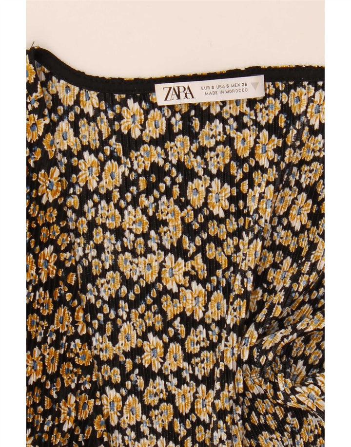 Zara Dame Jumpsuit UK 10 Small Black Floral