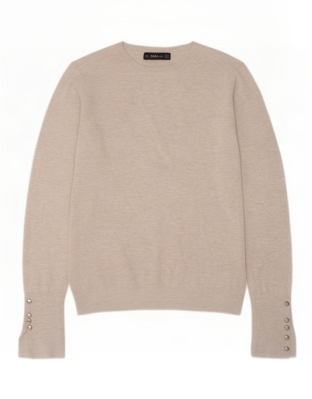 Zara sweater med rund hals til kvinder UK 12 Medium Grey Flecked Viscose