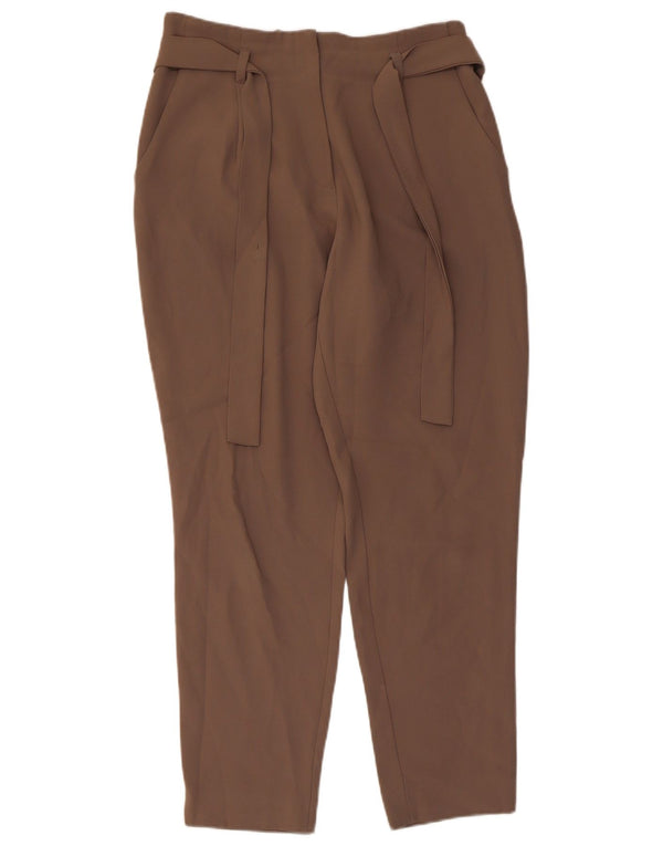 Topshop Dame tilspidsede Casual Bukser UK 10 Small W28 L27 Brun Polyester