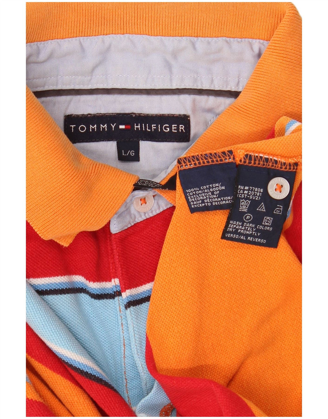 Tommy Hilfiger Herre poloshirt Stor flerfarvet stribet bomuld