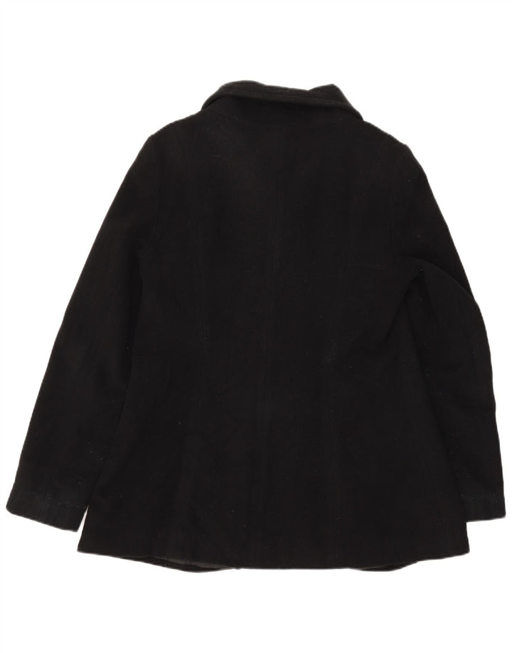 Zara Dame 3-knaps blazerjakke UK 14 Stor sort uld