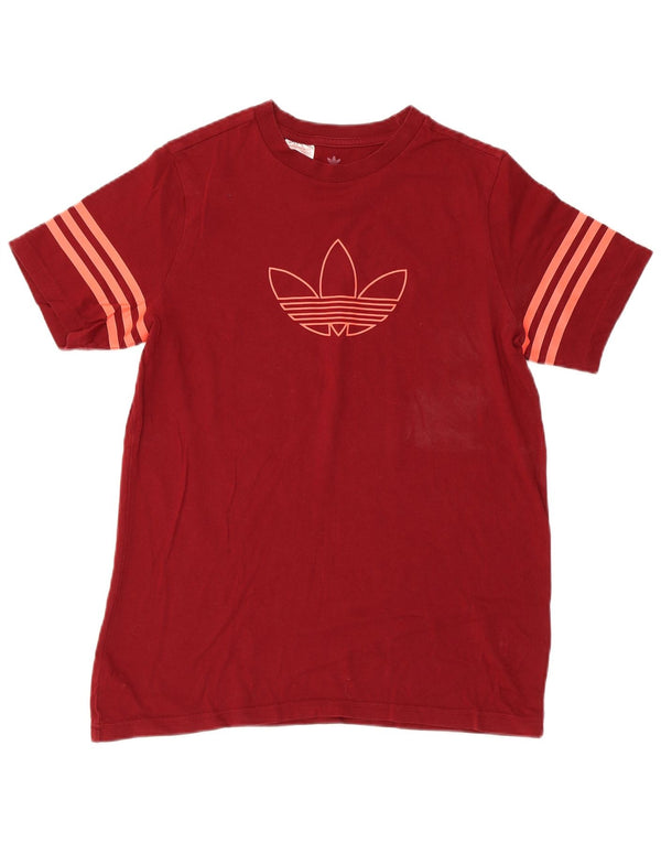 Adidas drenge almindelig grafisk T-shirt top 14-15 år Bourgogne bomuld Sport
