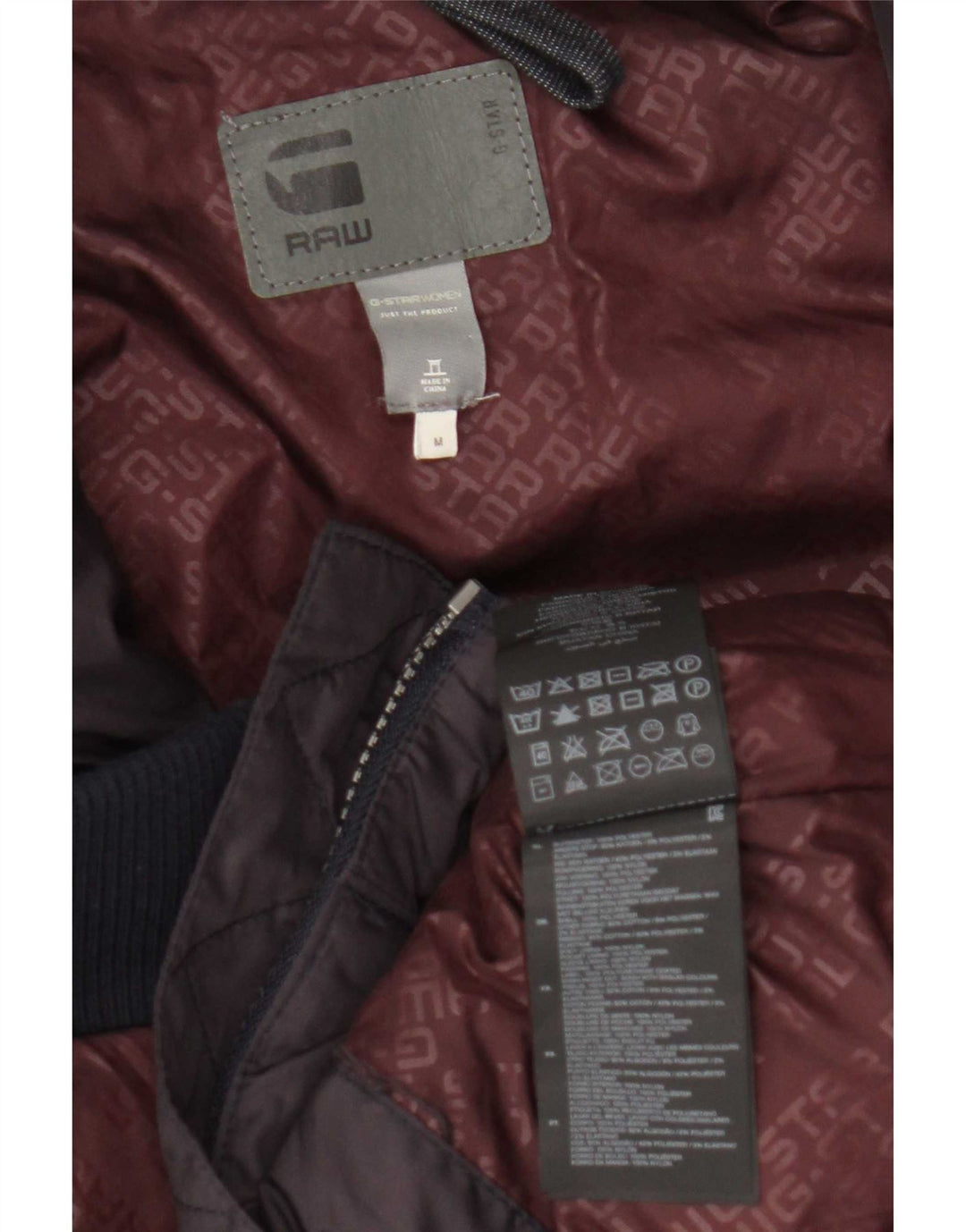 G-Star polstret jakke til kvinder UK 14 Medium Lilla Colourblock Polyester