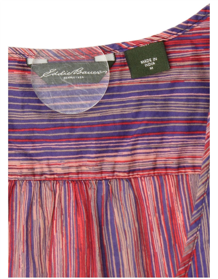 Eddie Bauer Dame ærmeløs bluse Top UK 12 Medium Flerfarvet Stribet