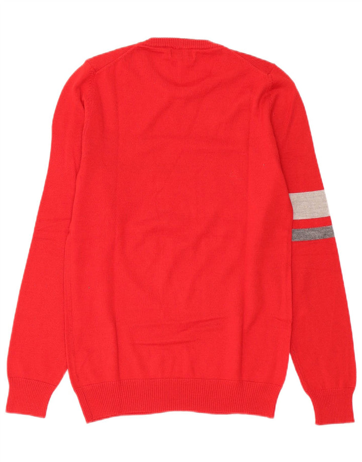 Iceberg Dame Jumper Sweater UK 10 Lille Rød Colourblock Uld